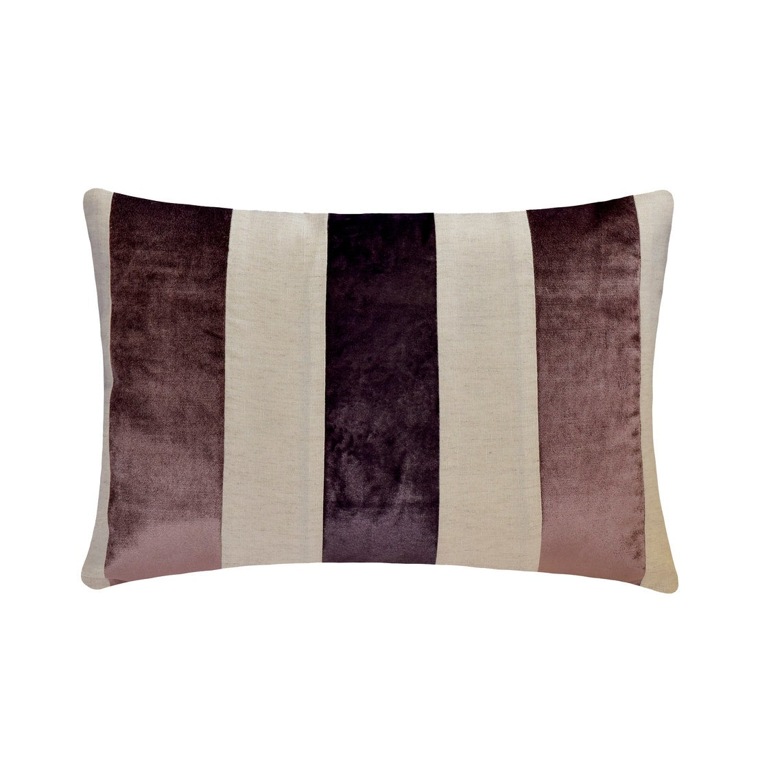 Swathe Wine - Purple Velvet & Linen Decorative Lumbar  Pillow Cover
