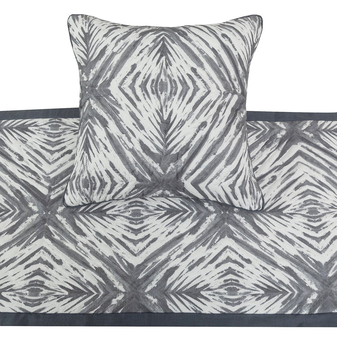 Grey Semblance Decorative Bed Runner and Pillow Cover