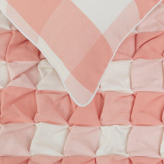 Buffalo Plaid Peach Decorative Bed Runner and Pillow Cover
