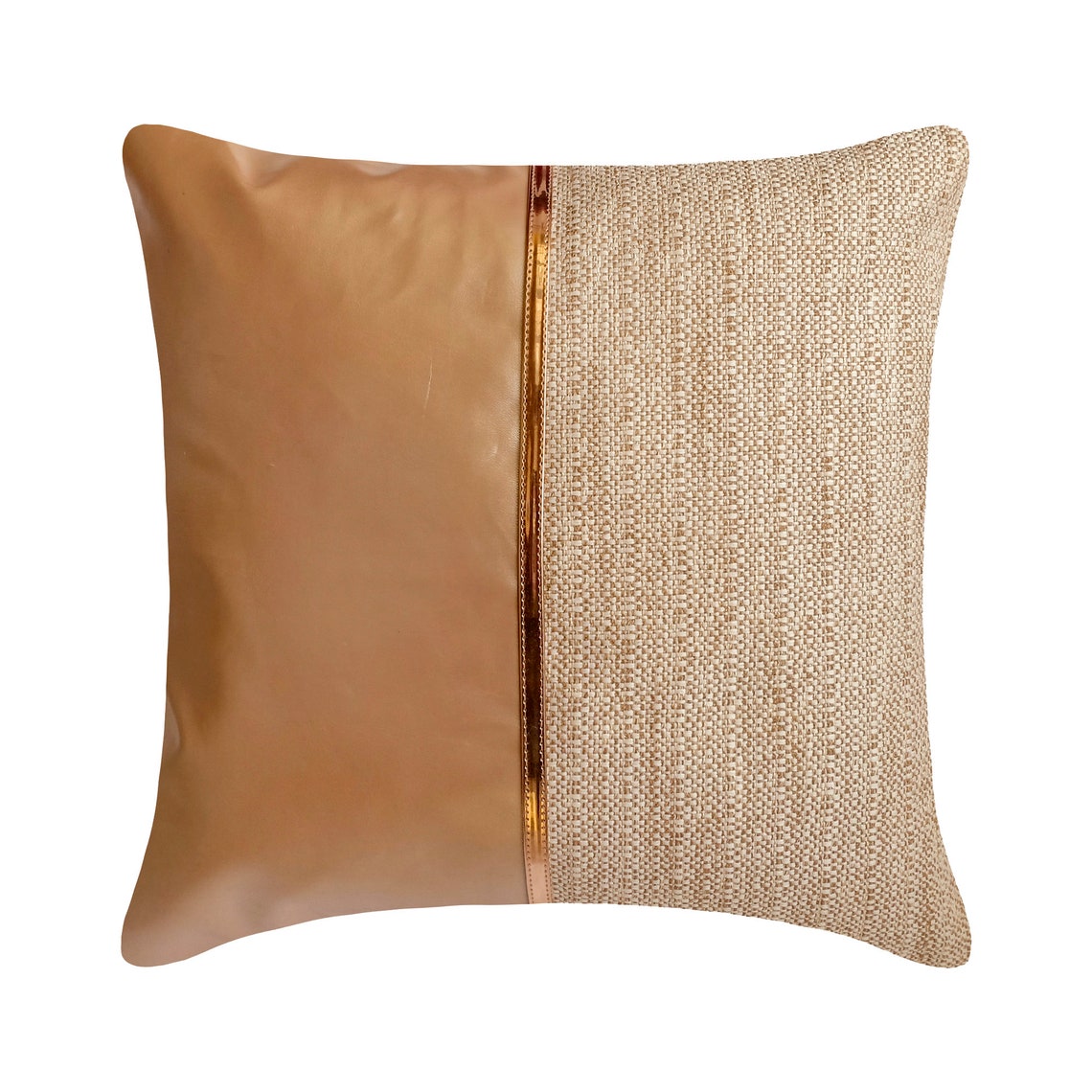 Rose Gold Jute Decorative Euro Sham