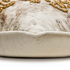 Aureate Whisper - White Velvet Suede Throw Pillow Cover