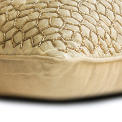 Mosaic Mood Beige - Beige Jacquard Throw Pillow Cover