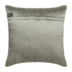 Darpan Grey - Grey Silk Throw Pillow Cover