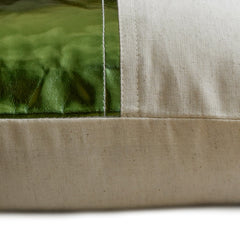 Better Half Green - Green Faux Leather & Linen Throw Pillow Cover