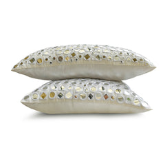 Anayna White - White Silk Lumbar Pillow Cover