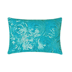 All Eyes on Aqua Lumbar Pillow Cover