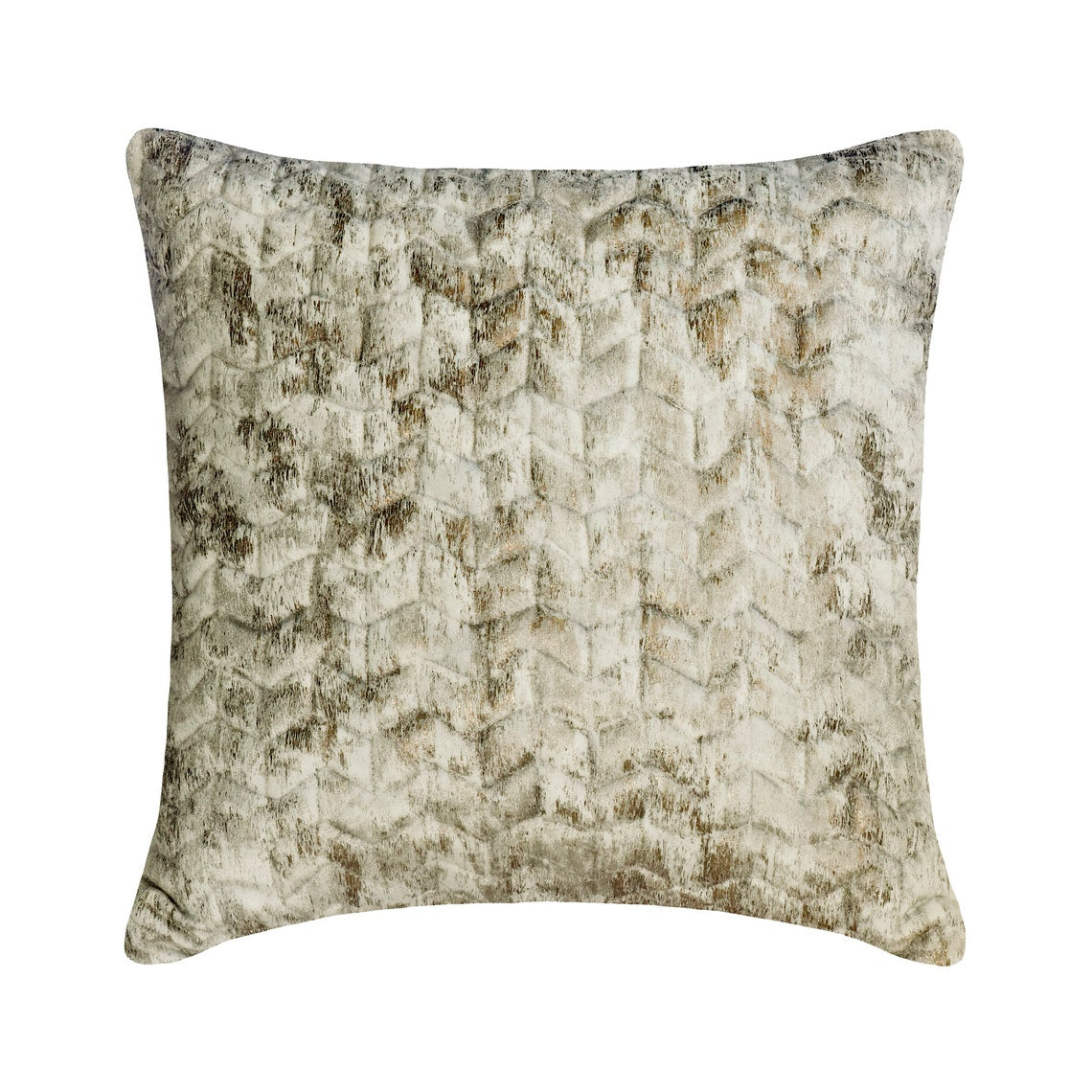 Concrete Chevron - Grey Velvet Decorative Throw Pillow Cover