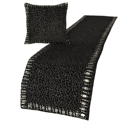 Mosaic Noir Decorative Bed Runner and Pillow Cover