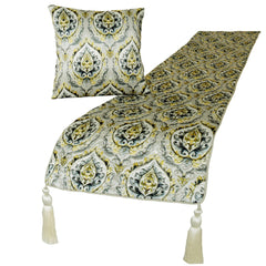 Flamey Damask Decorative Bed Runner and Pillow Cover