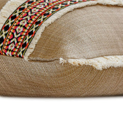 Ayat - Beige Linen Blend Lumbar Pillow Cover