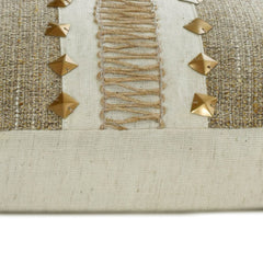 Terra Beige - Beige Jute & Linen Lumbar Pillow Cover