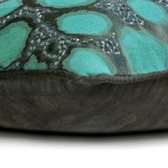 Shyam - Teal Blue Jacquard Lumbar Pillow Cover