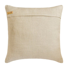 One By One - Beige & Wine Linen & Velvet Throw Pillow Cover