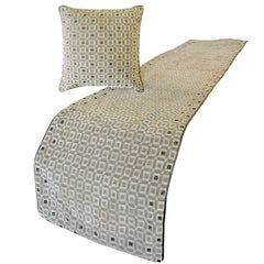 The Brick Effect - Velvet Grey Decorative Bed Runner and Pillow Cover