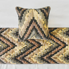 Paramount - Suede Velvet Beige Decorative Bed Runner and Pillow Cover