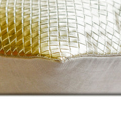 Lux Gold - Gold Faux Leather Lumbar Pillow Cover