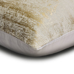 Silver Eonian - Silver & Gold Jacquard Lumbar Pillow Cover