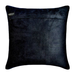 Tanner Black - Black Faux leather Throw Pillow Cover
