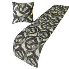 Circlewise - Jacquard Black Decorative Bed Runner and Pillow Cover