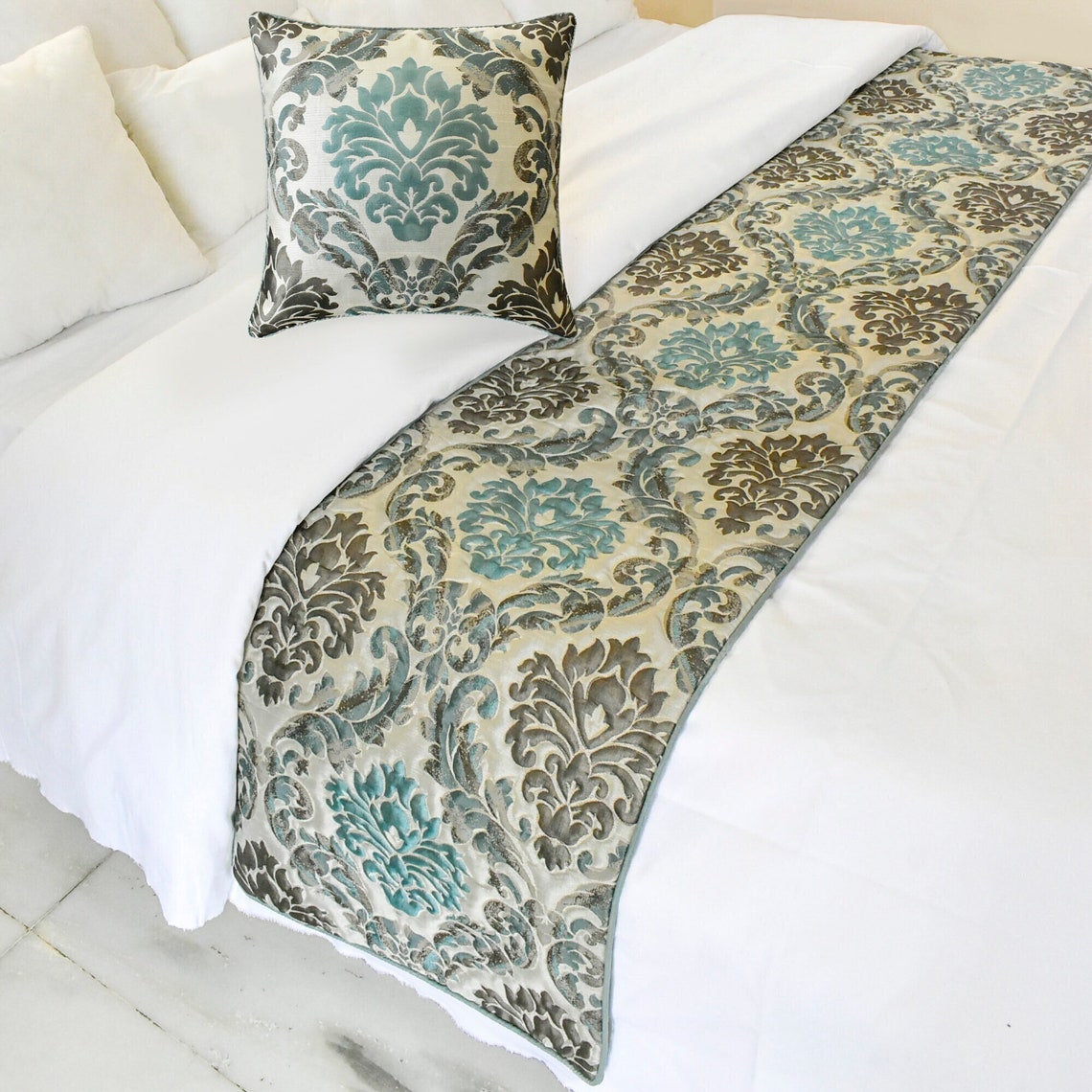 Royal Elegance Decorative Bed Runner and Pillow Cover
