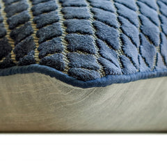 Geolattice Navy - Navy Blue Velvet Throw Pillow Cover