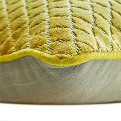 Geolattice Chartreuse - Chartreuse Green Velvet Throw Pillow Cover