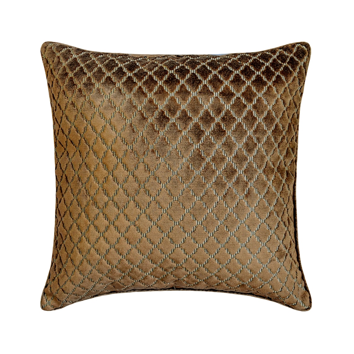 Geolattice Brown Throw Pillow Cover