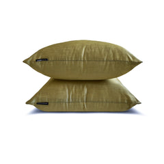 Antique Gold Luxury Pack of 2 - Antique Gold Art Silk Throw Pillow Cover