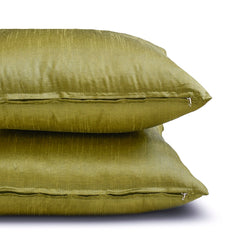 Olive Green Luxury Pack of 2 - Olive Green Art Silk Throw Pillow Cover