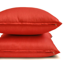 Orange Luxury Pack of 2 - Orange Art Silk Throw Pillow Cover