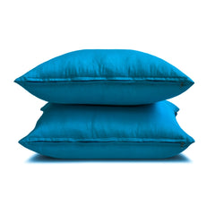 Peacock Blue Luxury Pack of 2 - Peacock Blue Art Silk Throw Pillow Cover