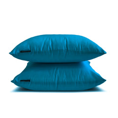 Peacock Blue Luxury Pack of 2 - Peacock Blue Art Silk Throw Pillow Cover