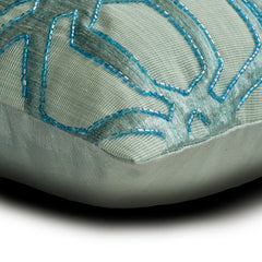 Hexa Symmetry - Light Blue Jacquard Lumbar Pillow Cover