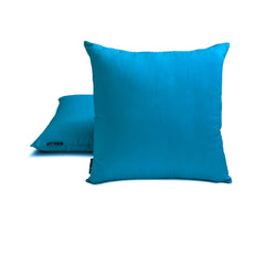 Peacock Blue Luxury Pack of 2 - Peacock Blue Art Silk Throw Pillow Cover