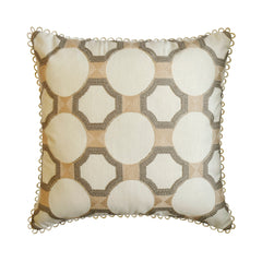 Medina Artistry - Ivory, Beige & Grey Cotton Linen Throw Pillow Cover