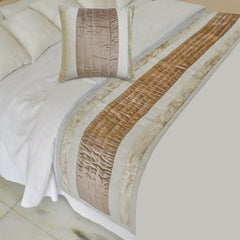 Luxe Velvet Lines Decorative Bed Runner and Pillow Cover