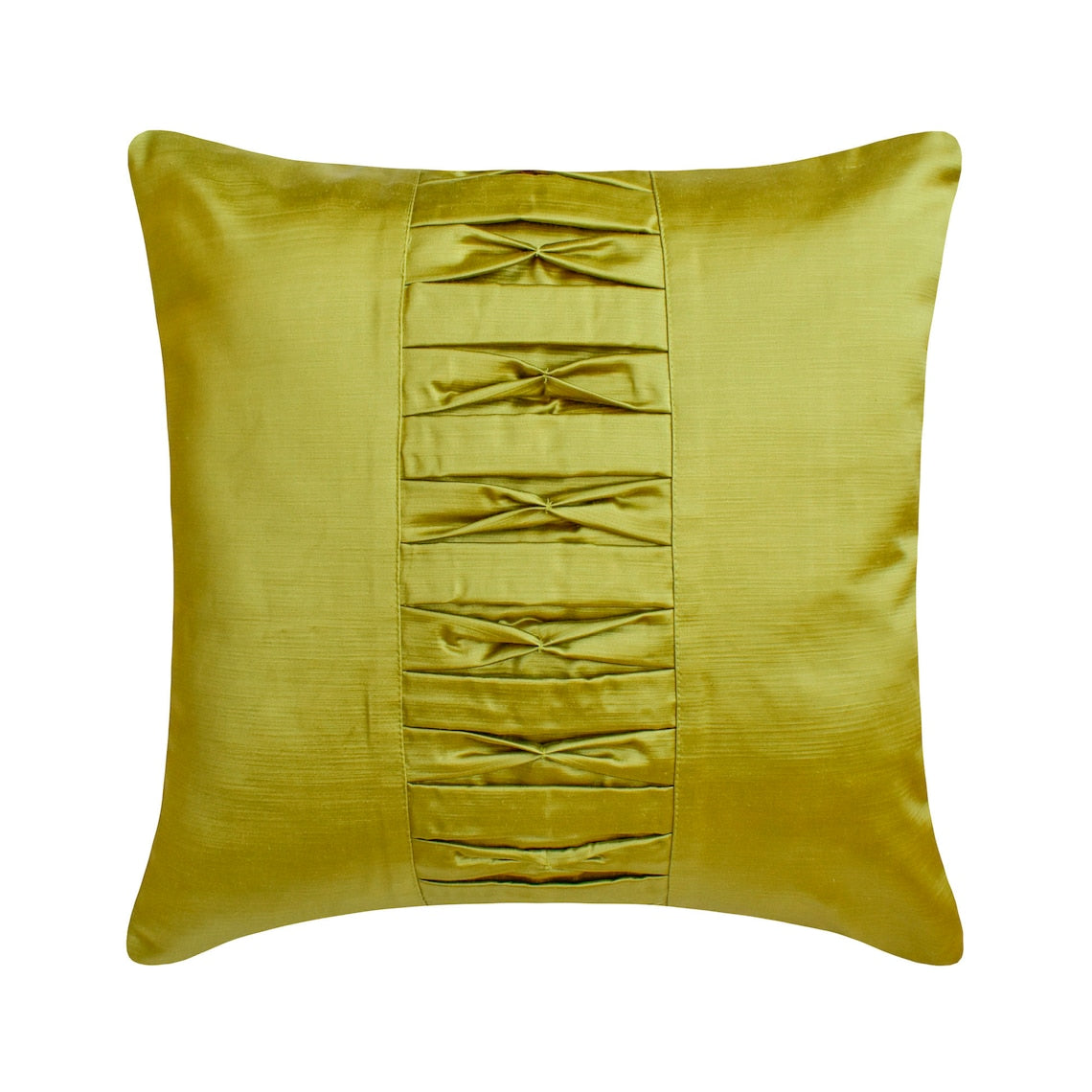 Chartreuse Pleats Throw Pillow Cover