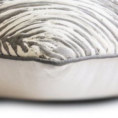 Optic Gaze - Grey Cotton Throw Pillow Cover