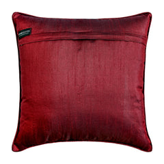 Damask Aurum - Red Jacquard Throw Pillow Cover