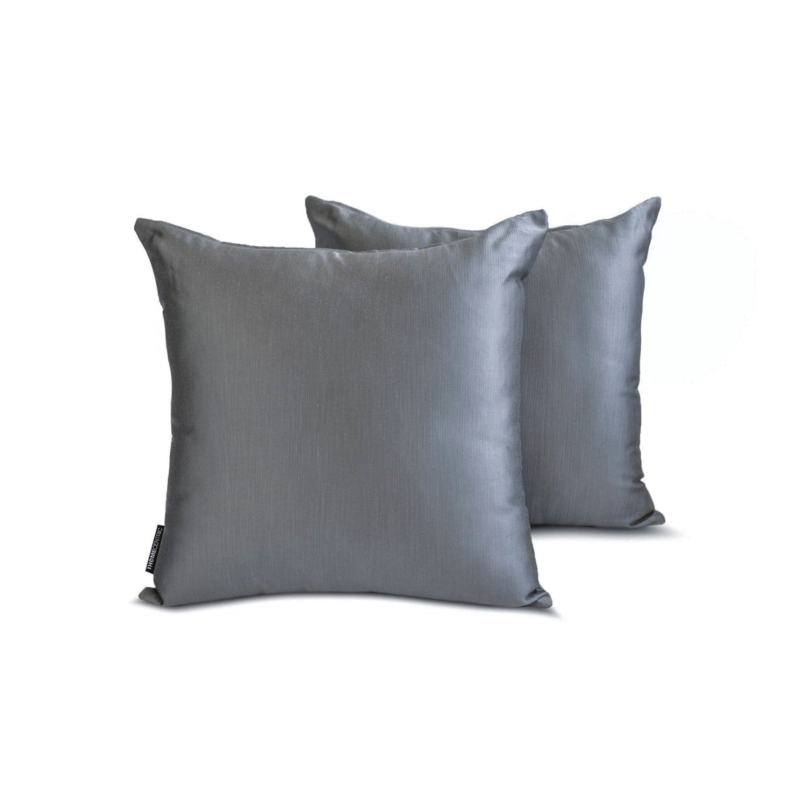 Silver Gray Slub Satin Throw Pillow Cover