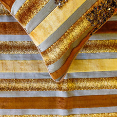 Streamlined - Velvet Gold & Brown Decorative Bed Runner and Pillow Cover