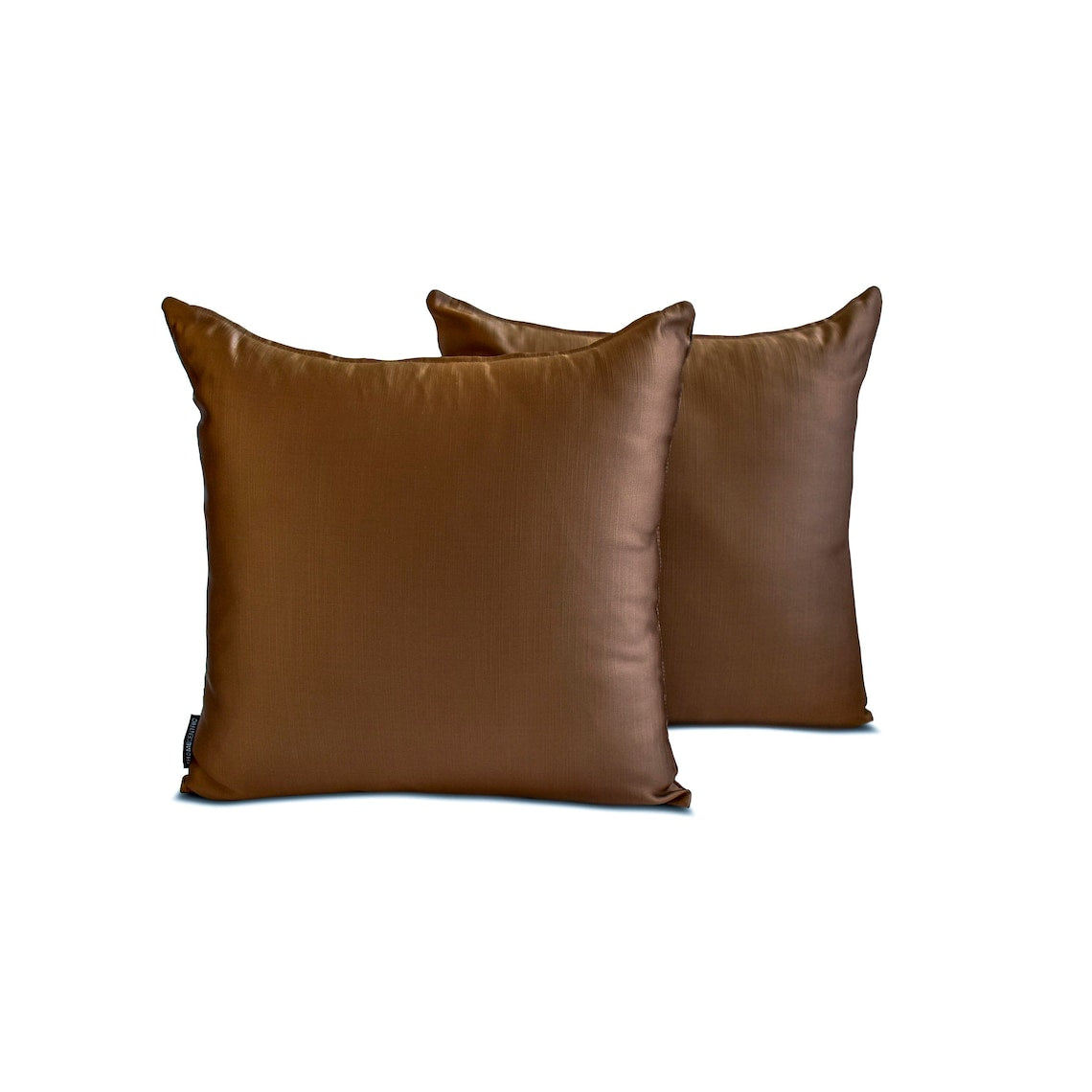 Brown Slub Satin Throw Pillow Cover
