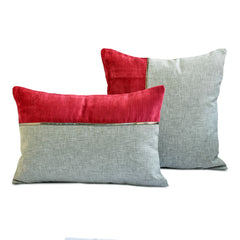 Winterberry Red - Red Linen Throw Pillow Cover
