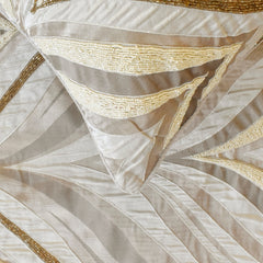 Clarissa Serene - Jacquard Ivory Decorative Bed Runner and Pillow Cover