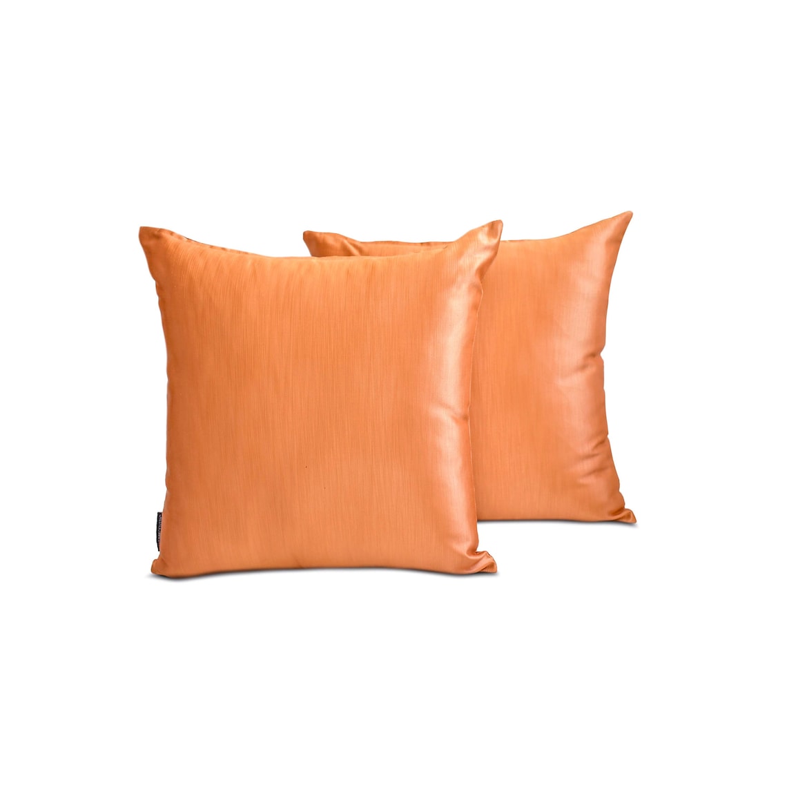 Orange Slub Satin Throw Pillow Cover
