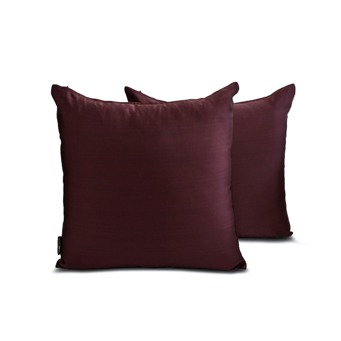 Wine Slub Satin Throw Pillow Cover