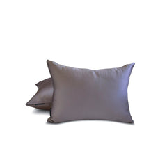 Ash Purple Slub Satin - Ash Purple Satin Lumbar Pillow Cover