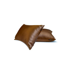 Brown Slub Satin - Brown Satin Lumbar Pillow Cover