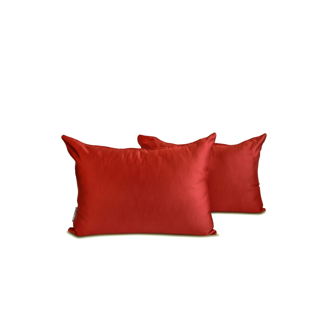 Rust Slub Satin Lumbar Pillow Cover
