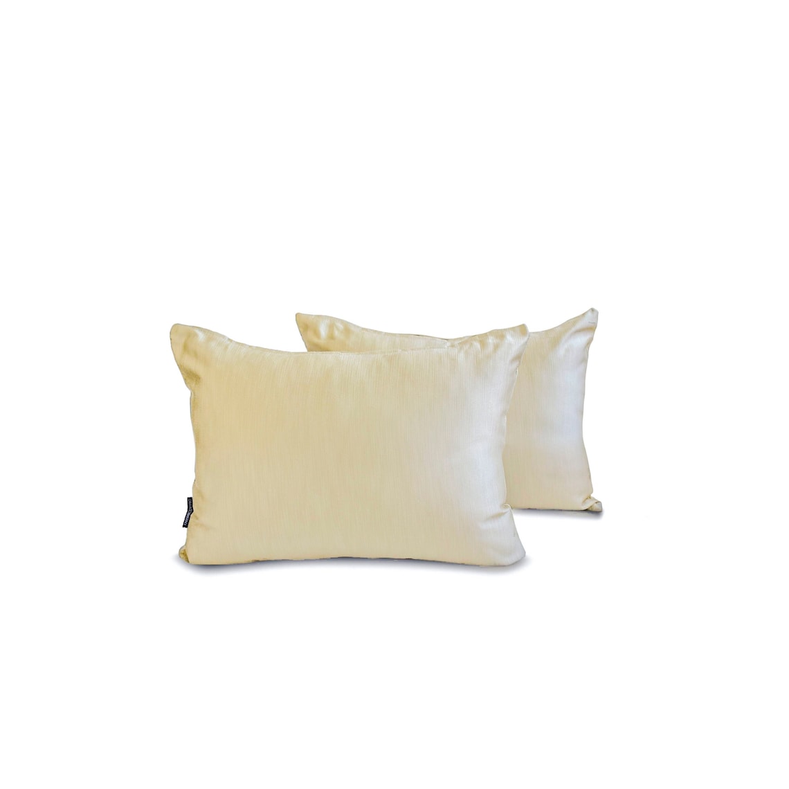 Cream Satin Slub Lumbar Pillow Cover